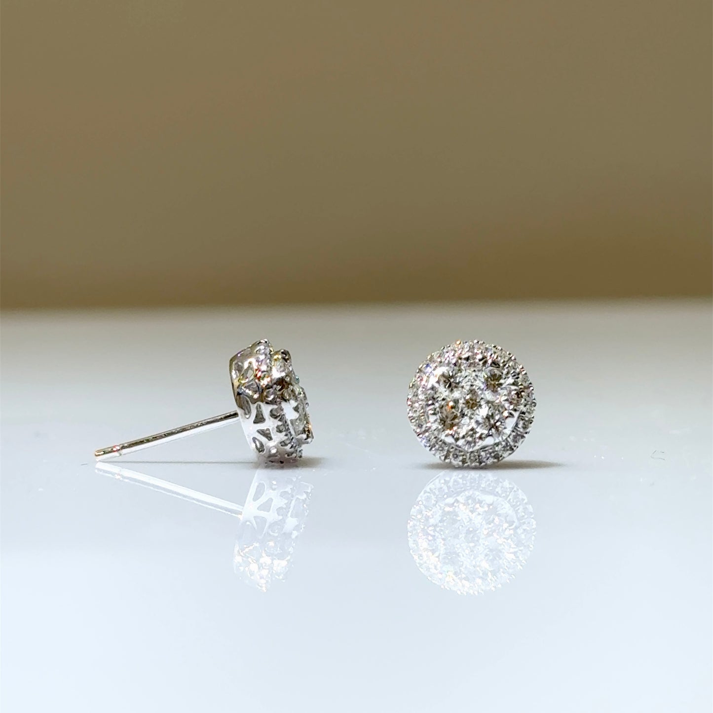 Boucles d'oreilles halo multi-diamants