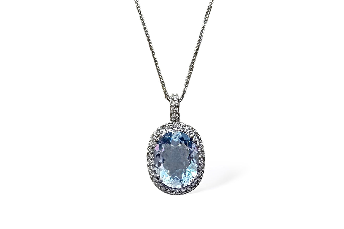 LIGHT BLUE TOPAZ & DIAMONDS