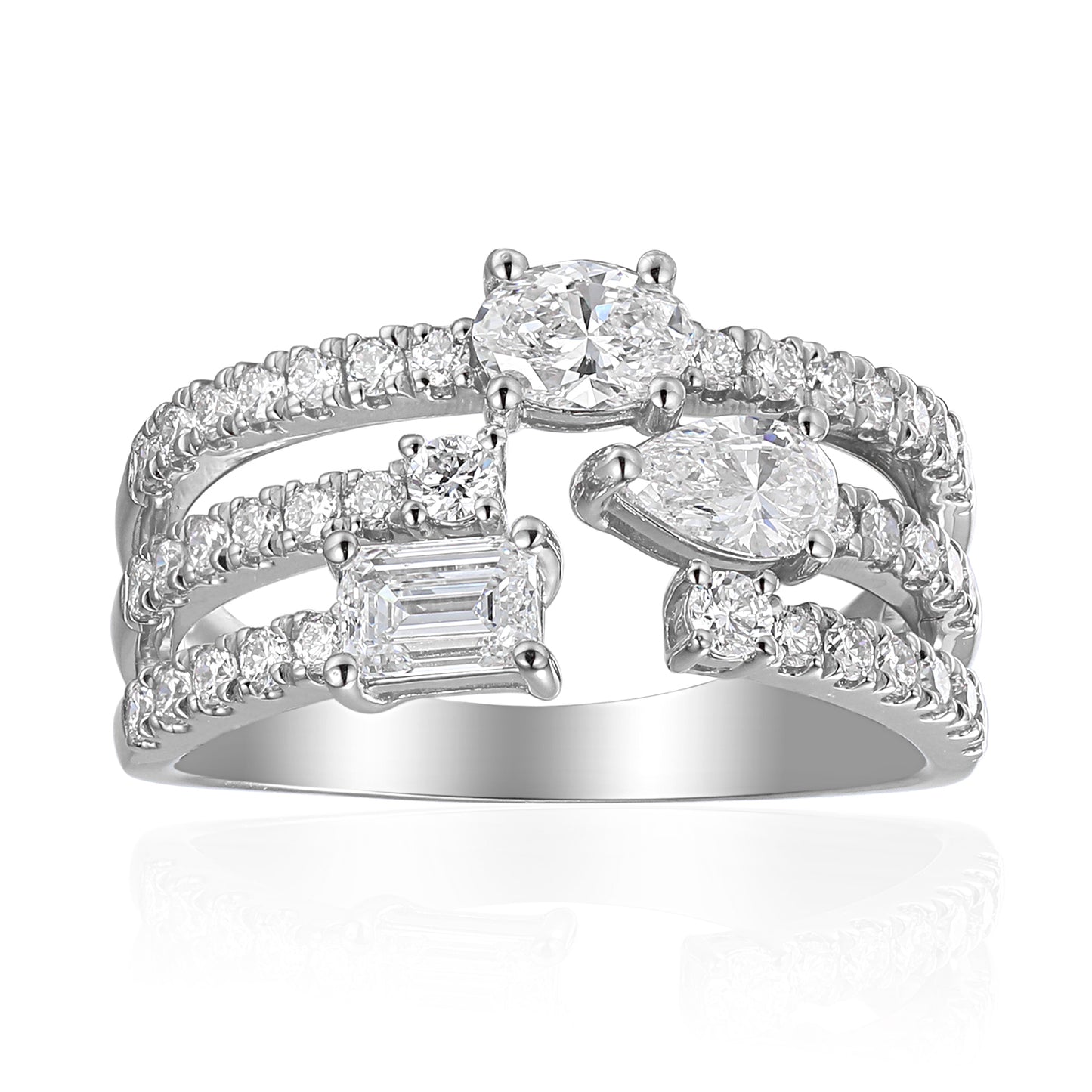 Unique Multi-Cut Lab Diamond Ring