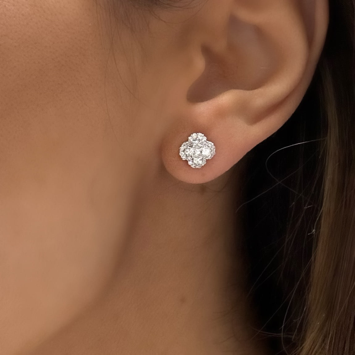 Boucles d'oreilles en diamant illusion