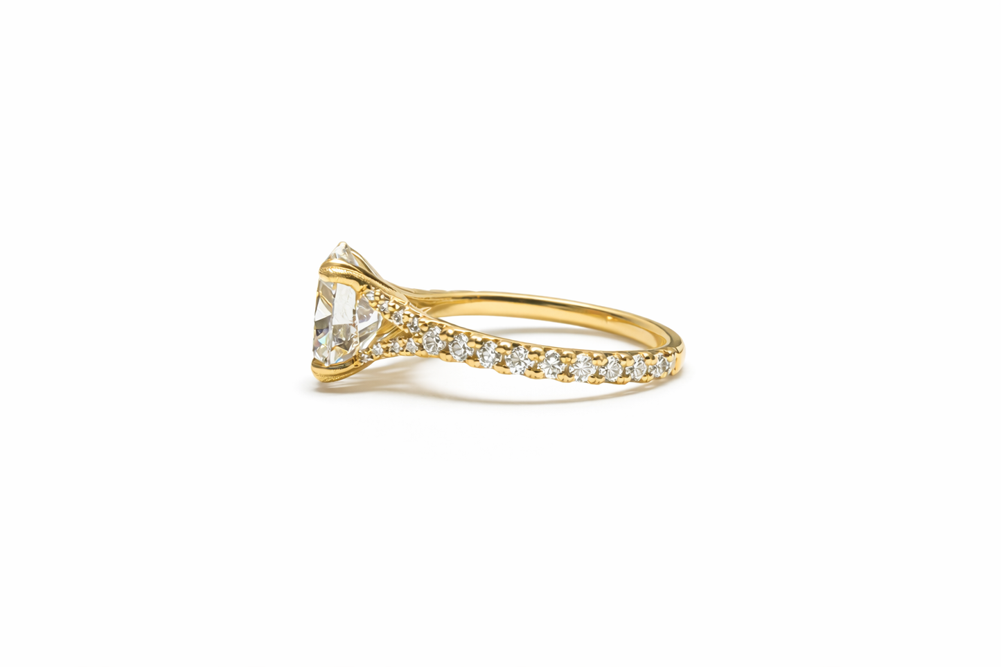 2 CT OVAL WITH SIDE STONES
