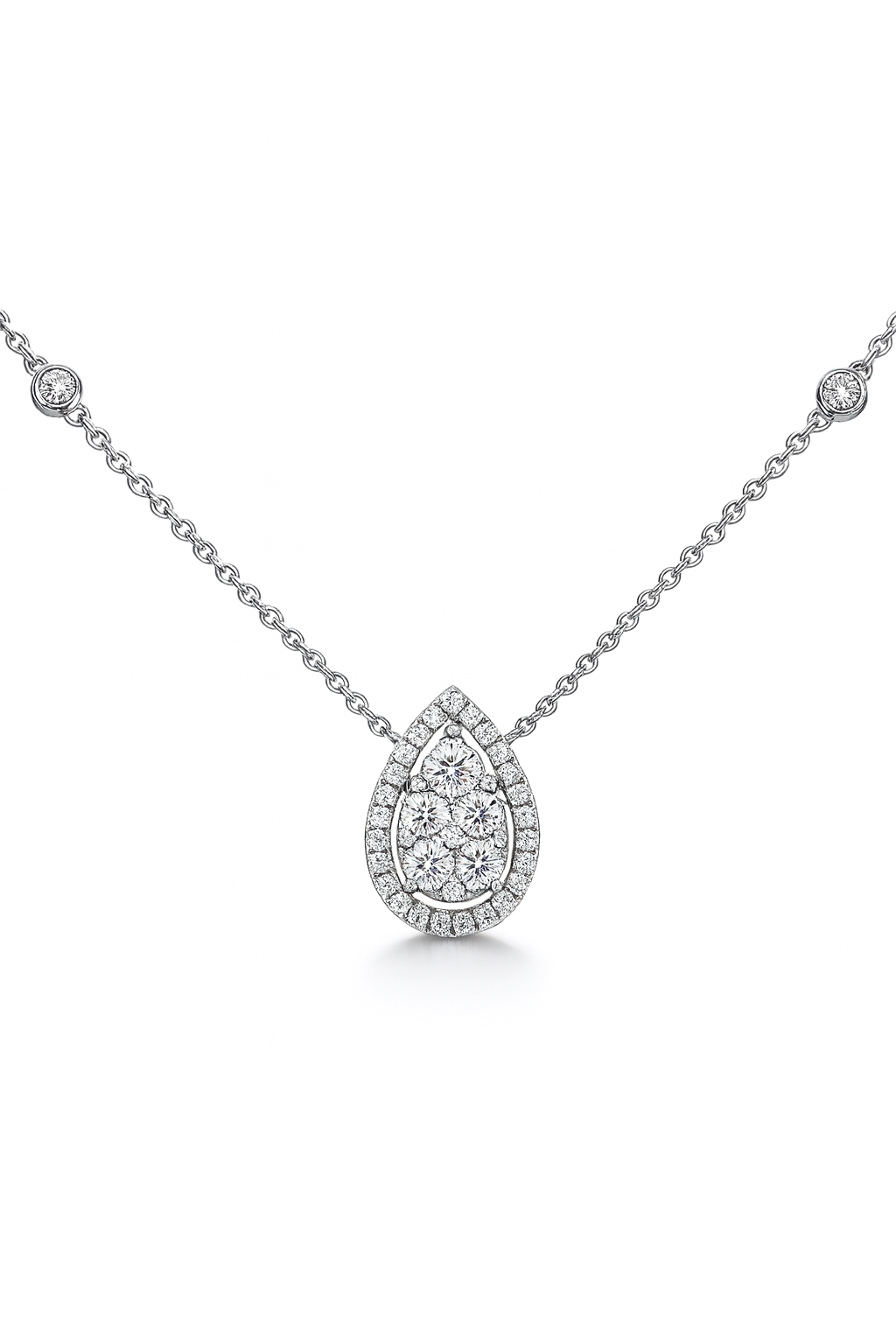 TEARDROP SHAPED DIAMOND NECKLACE