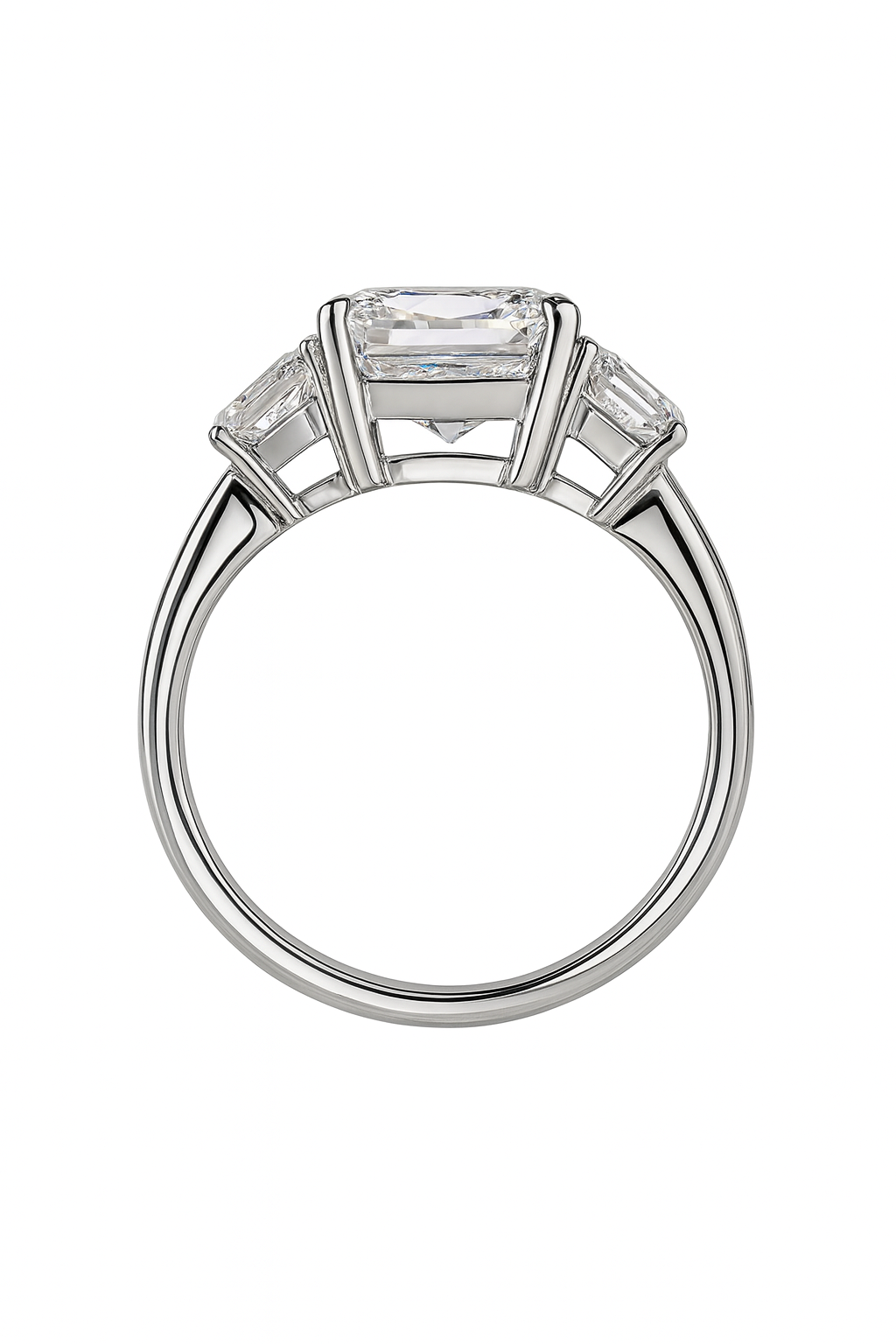 4.10 CT RADIANT CUT DRIE STENEN RING