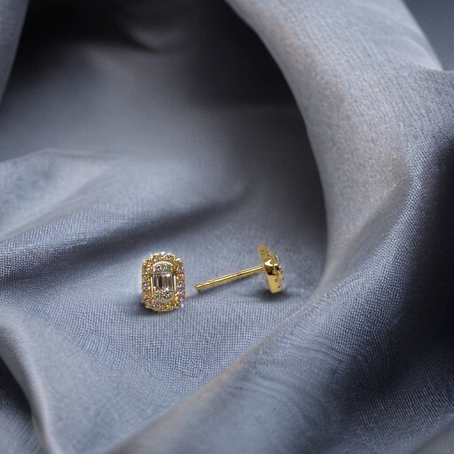 Boucles d'oreilles ovales Halo Illusion Stad