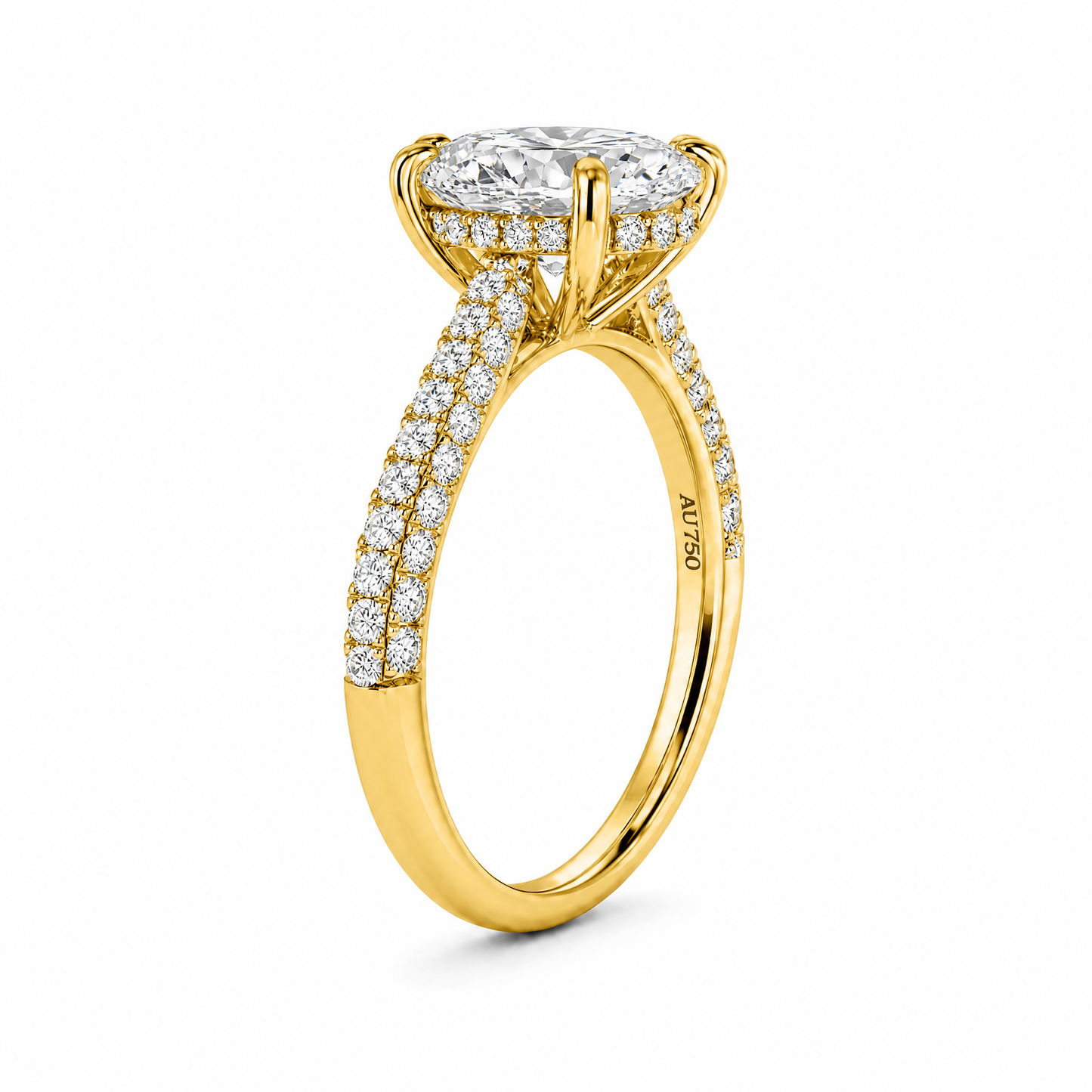 OVAL SOLITAIRE HIDDEN HALO PAVE