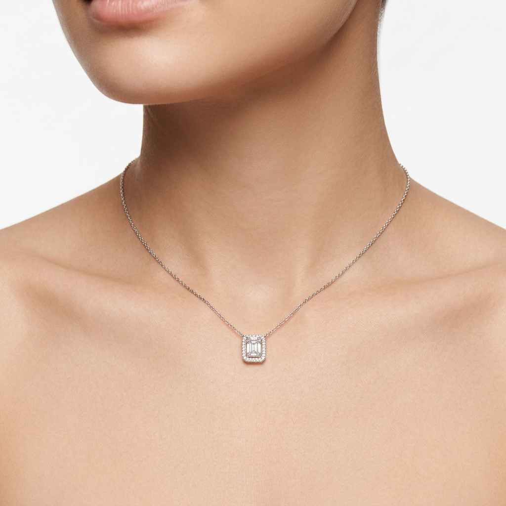 Collier réglable avec diamants illusion