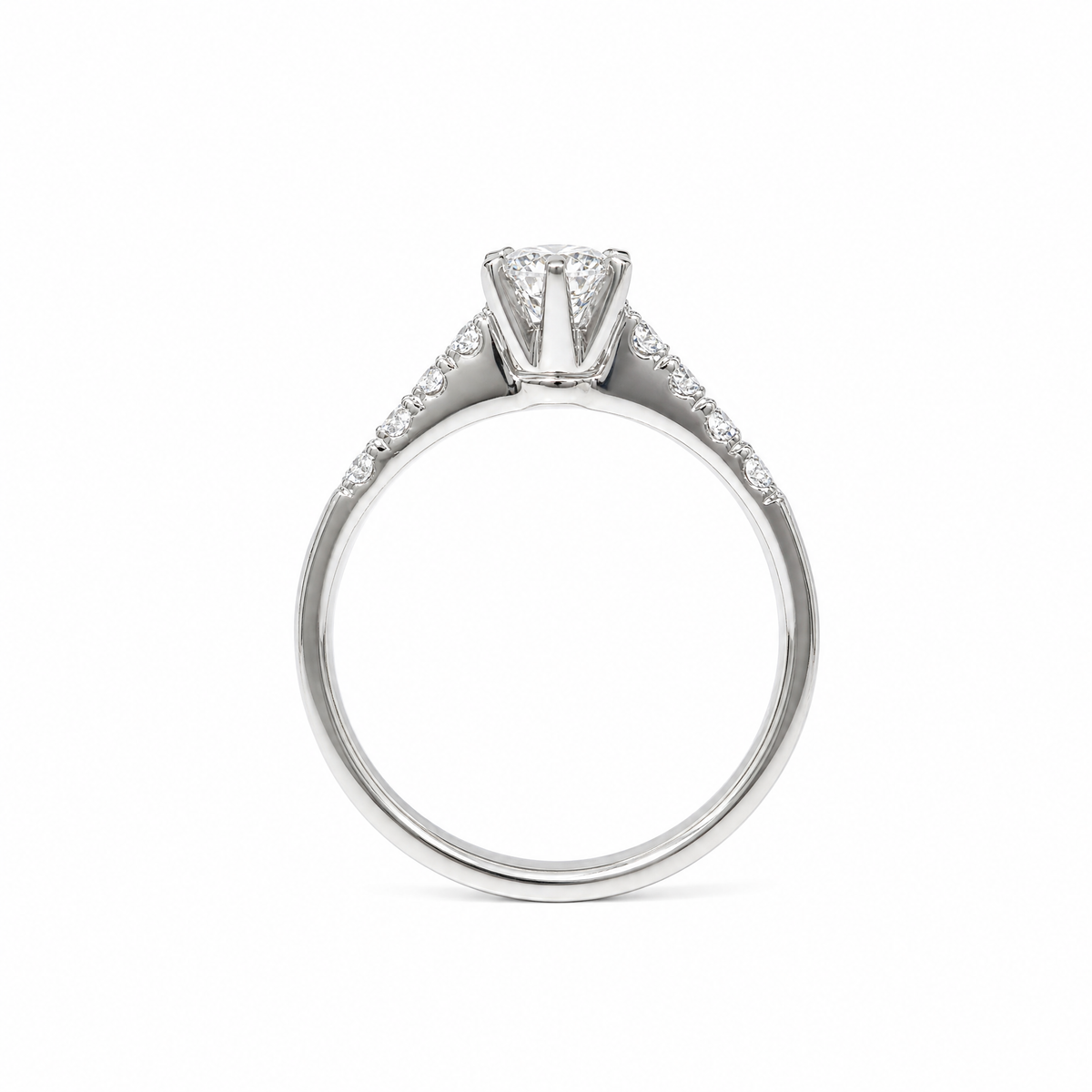 ROUND SOLITAIRE PAVÉ RING