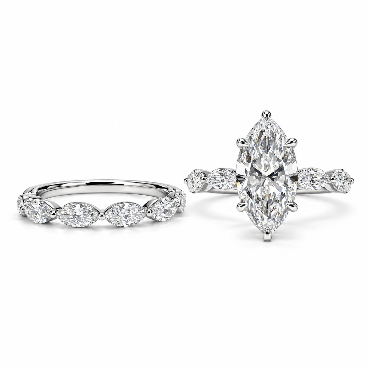 2.09 CT MARQUISE SOLITAIRE MIXED PAVE