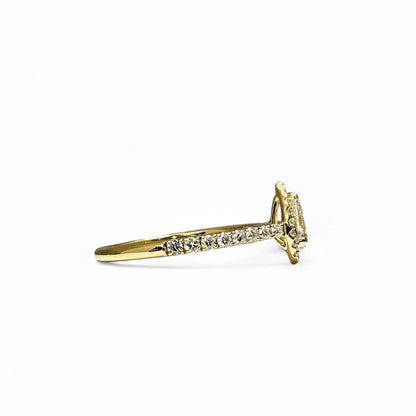 PEER SOLITAIRE RING MET BIJPASSENDE BAND 