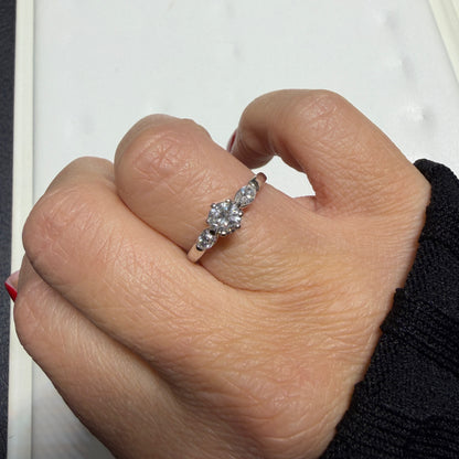 Round Cut Solitaire Ring With Sides Marquise Shape