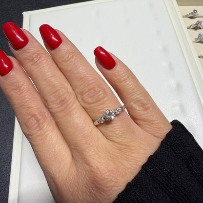 Round Cut Solitaire Ring With Sides Marquise Shape