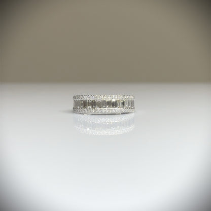 Half-set Baguette &amp; Briljant geslepen Diamanten Ring 