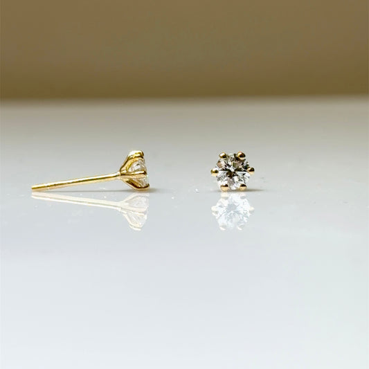 0,70 CT RONDE GESLEPEN DIAMANT SOLITAIRE OORBELLEN