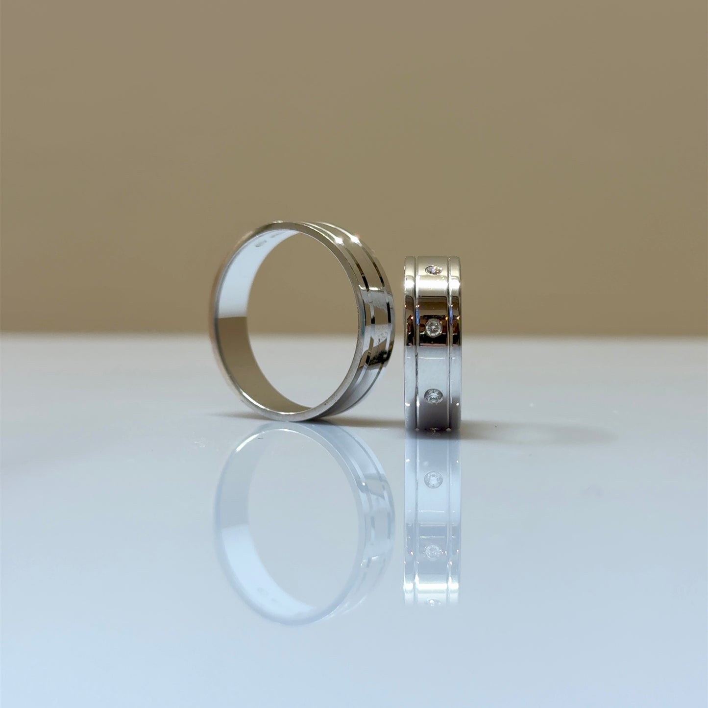 6mm Witgouden Trouwringen met Diamanten