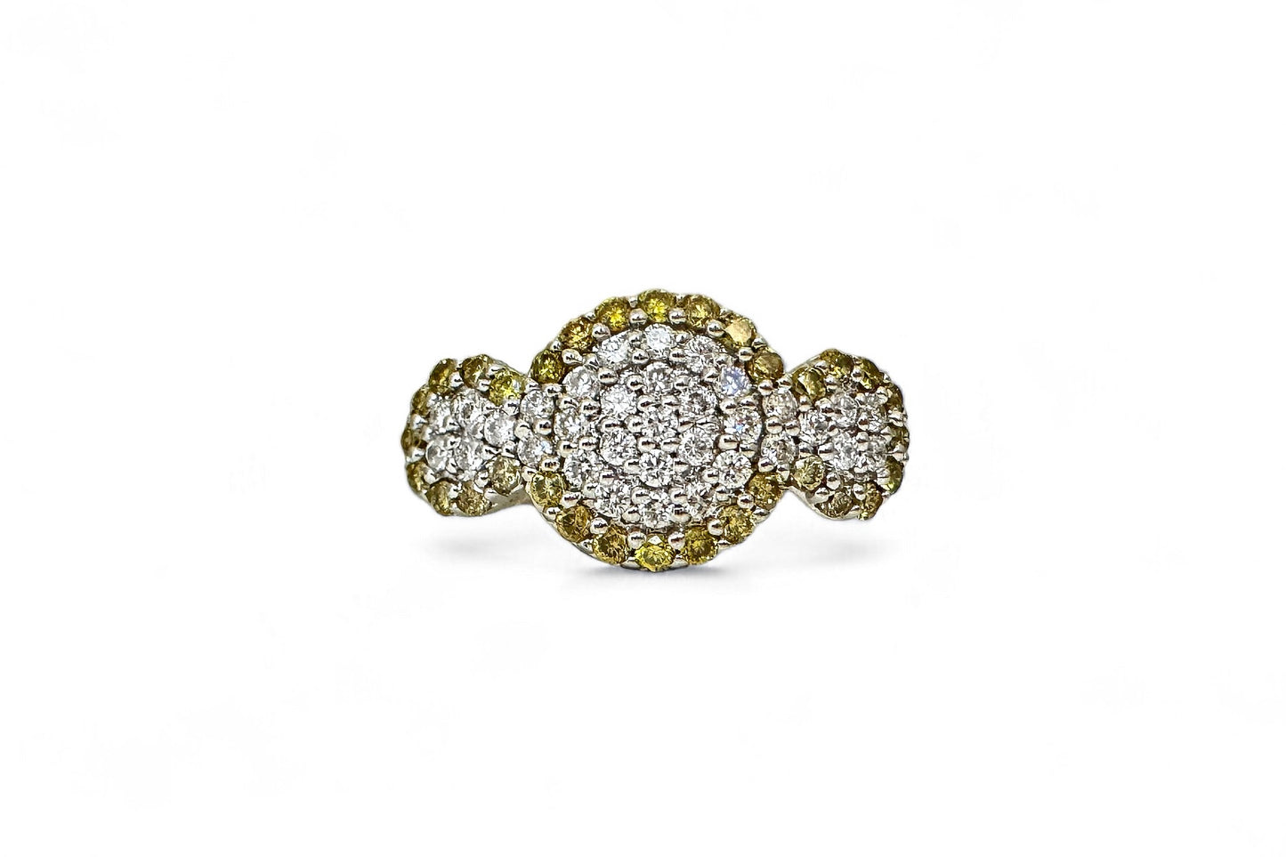 1,28 CT WITTE &amp; FANCY GELE DIAMANTEN 