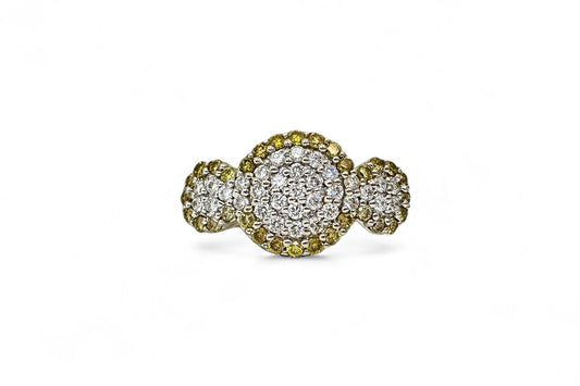 1,28 CT WITTE &amp; FANCY GELE DIAMANTEN 