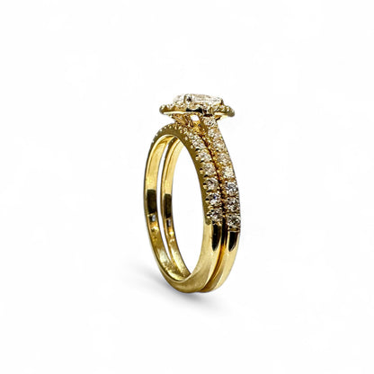 PEER SOLITAIRE RING MET BIJPASSENDE BAND 
