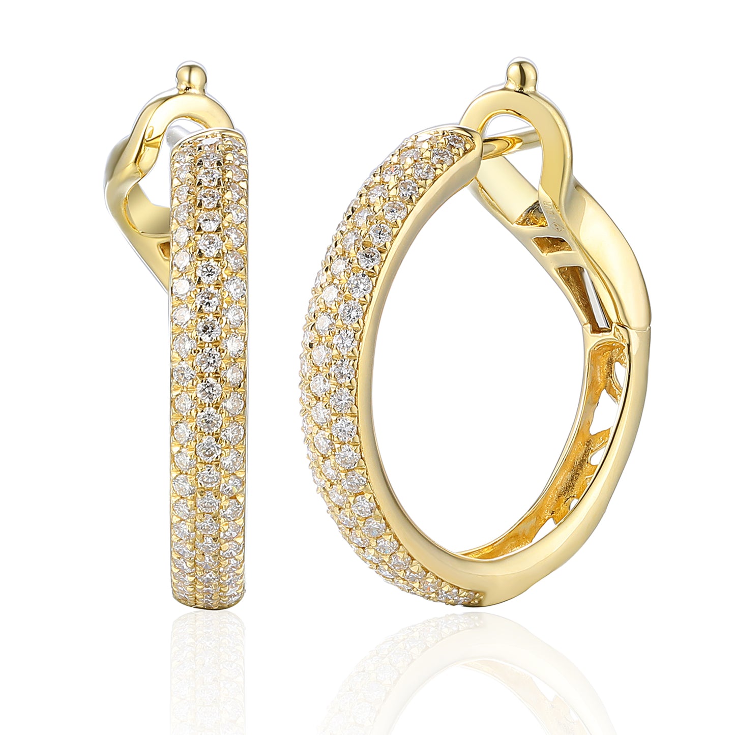 Créoles larges en diamant 