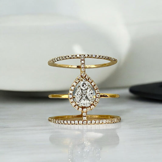 BAGUE DIAMANT 3 RANGS 0,40 CT 