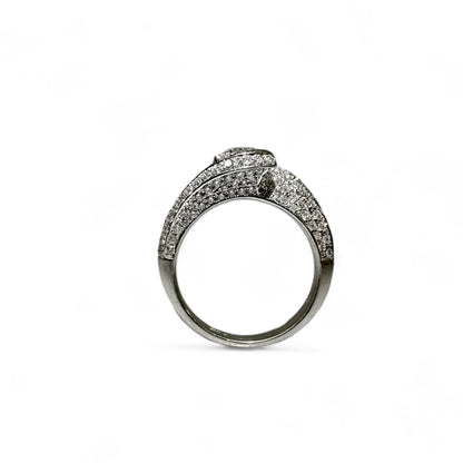0,65 CT RONDE GESLEPEN TWIST SOLITAIRE PAVÉ RING 