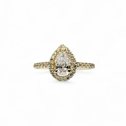 PEER SOLITAIRE RING MET BIJPASSENDE BAND 