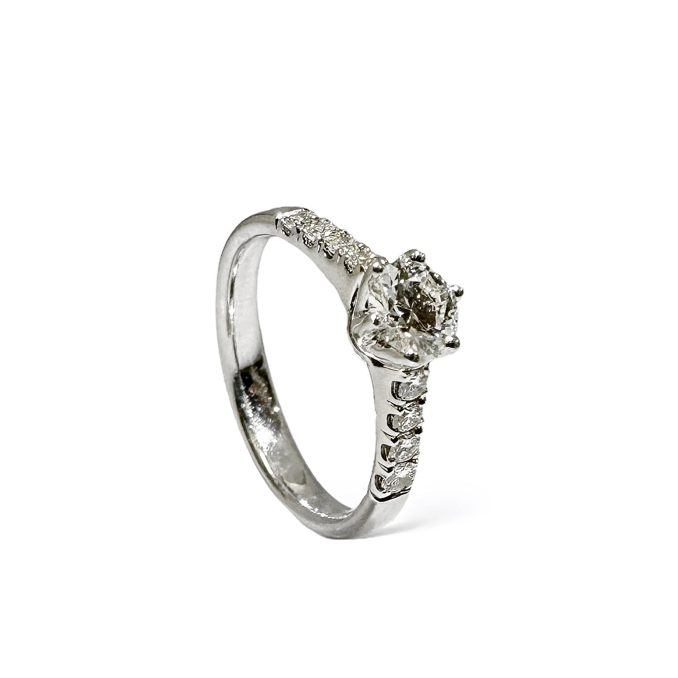 RONDE SOLITAIRE PAVÉ-RING VAN 0,45 CT 
