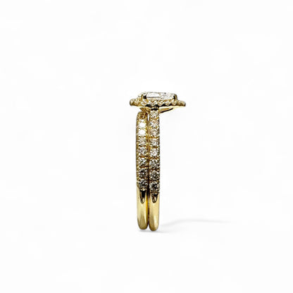 PEER SOLITAIRE RING MET BIJPASSENDE BAND 