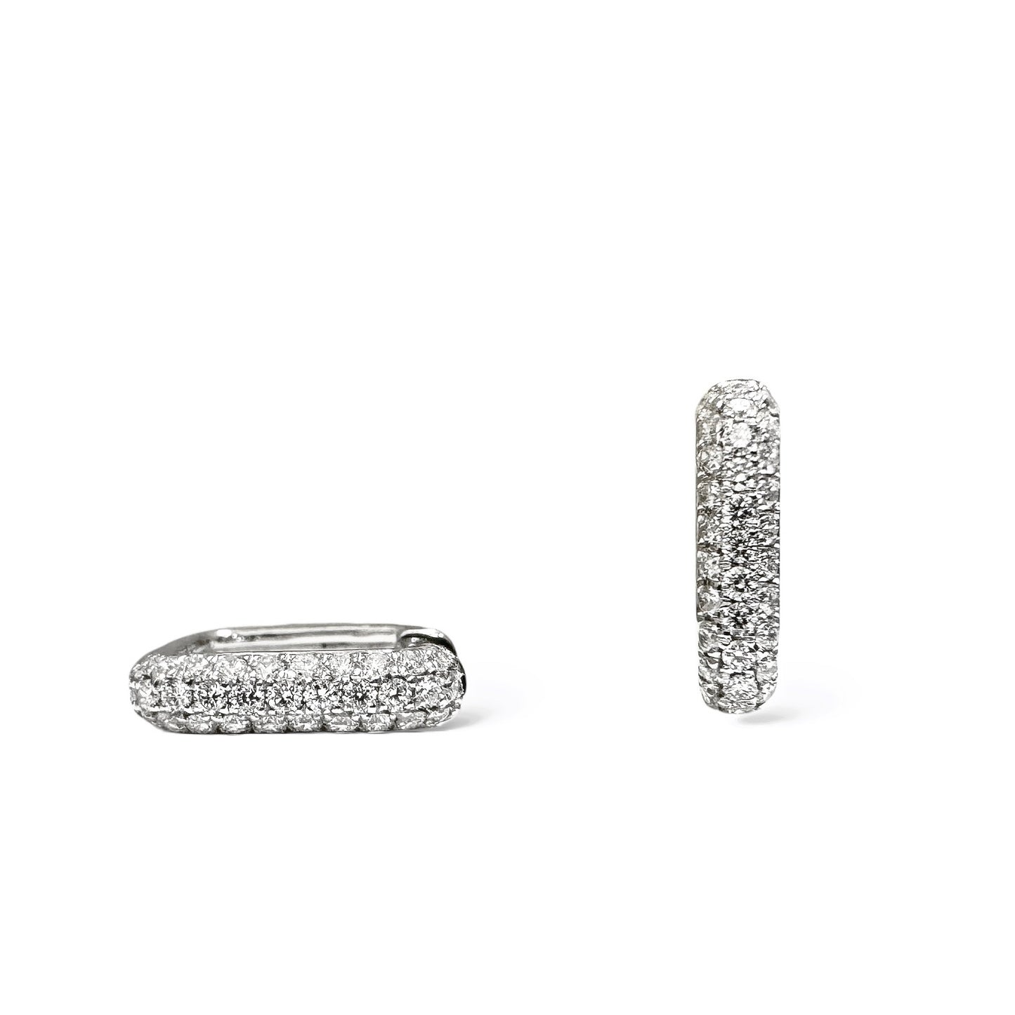 BOUCLES D'OREILLES CARRÉES PAVÉES 