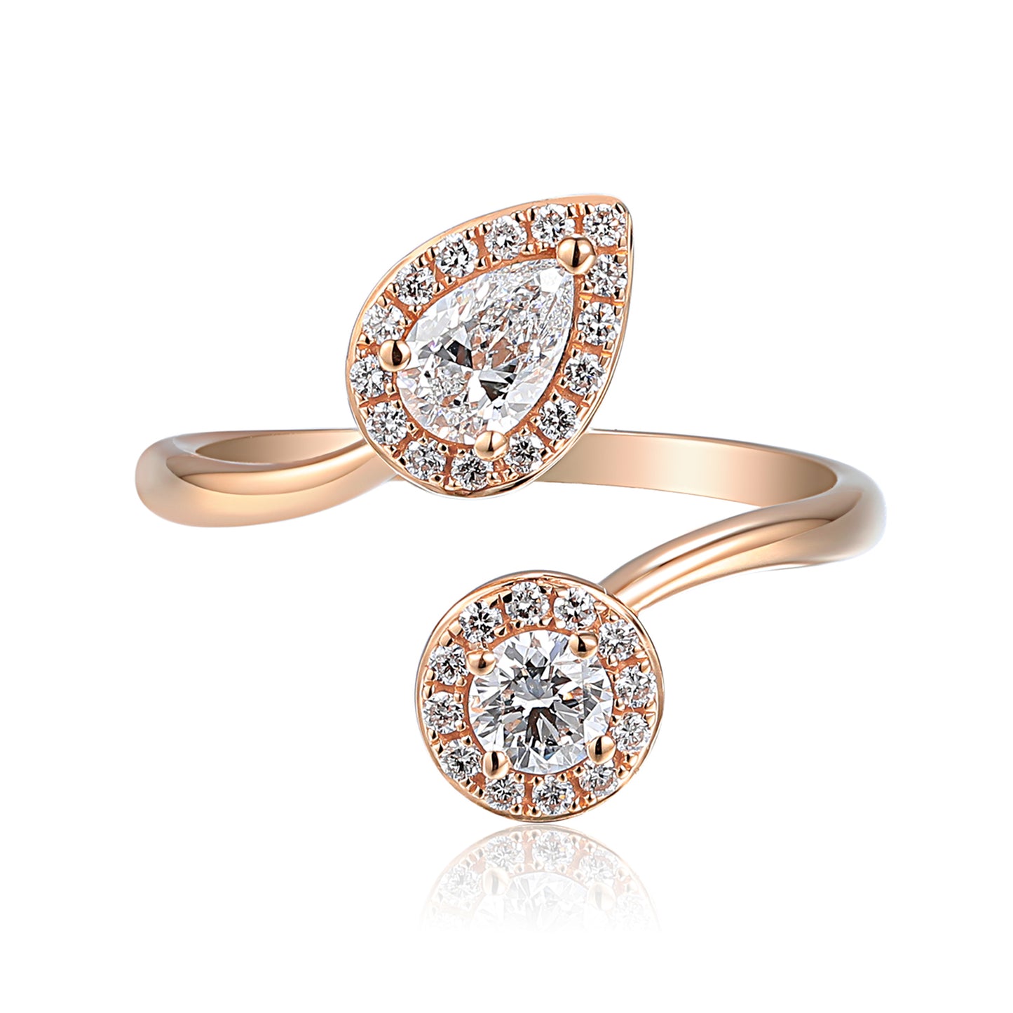 MULTI DIAMANT BYPASS RING 