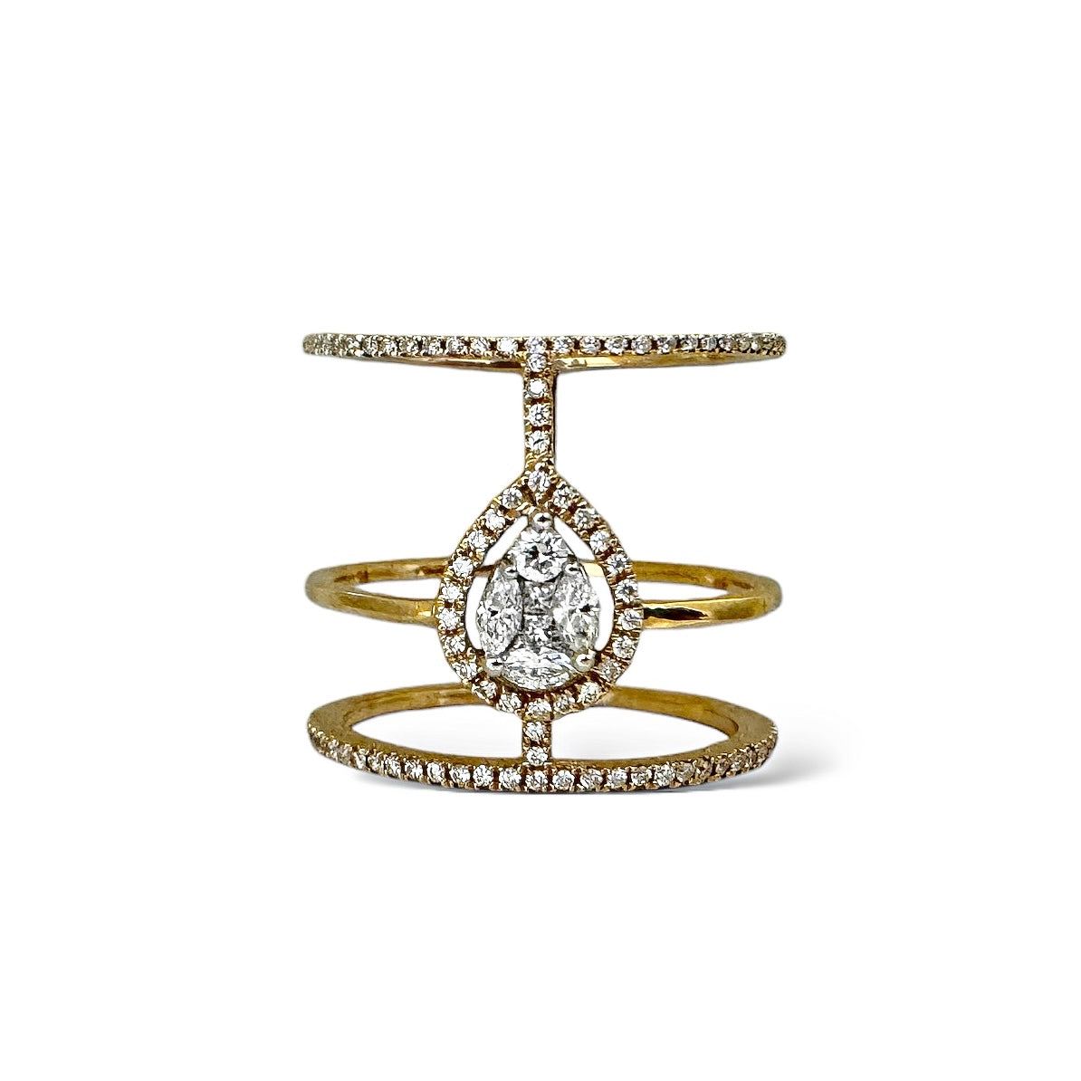 BAGUE DIAMANT 3 RANGS 0,40 CT 