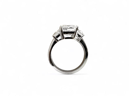 4.10 CT RADIANT CUT DRIE STENEN RING 