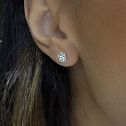 OVAL SOLITAIRE EARRINGS
