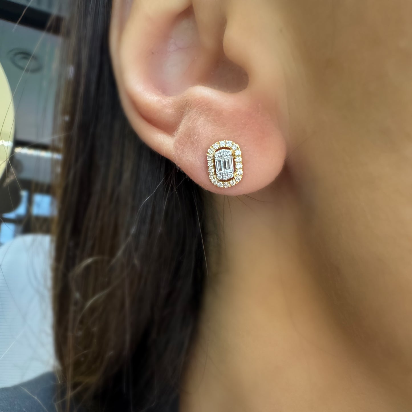 Boucles d'oreilles ovales Halo Illusion Stad