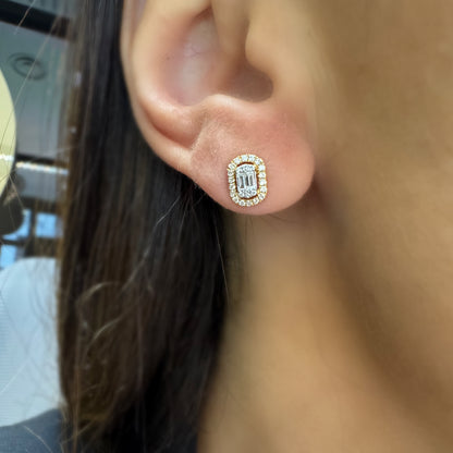 Boucles d'oreilles ovales Halo Illusion Stad