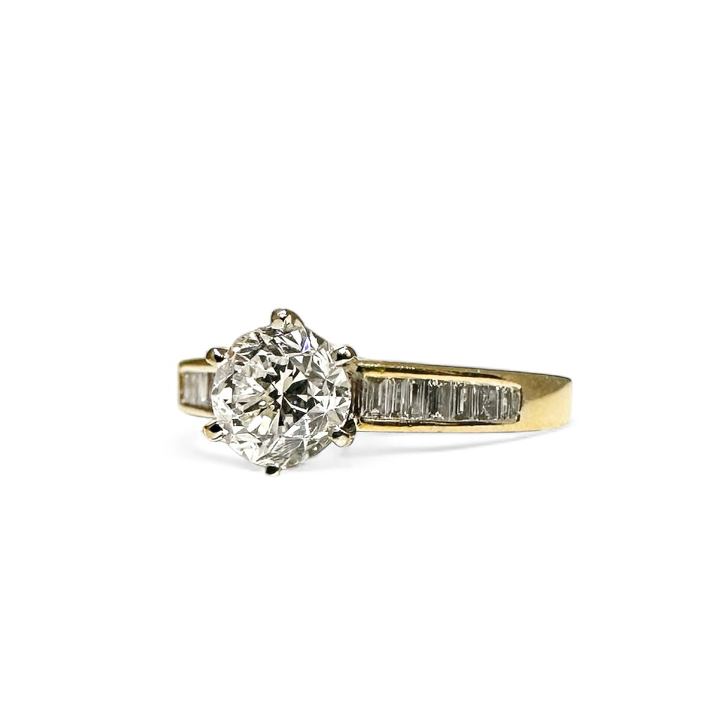 1,00 CT RONDE GESLEPEN SOLITAIRE RING 