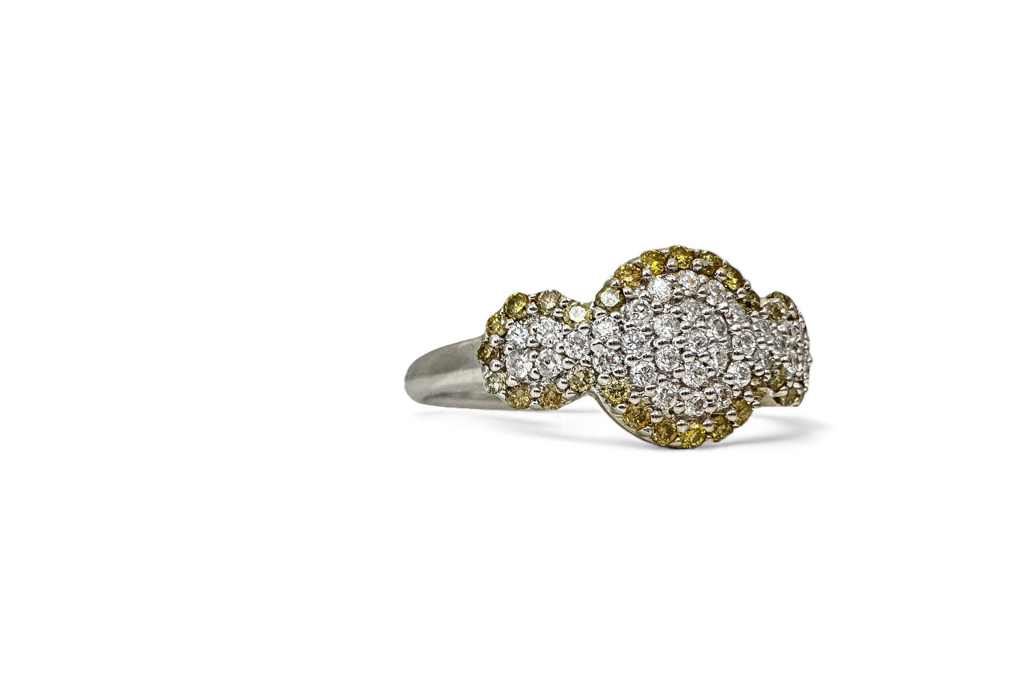 1,28 CT WITTE &amp; FANCY GELE DIAMANTEN 
