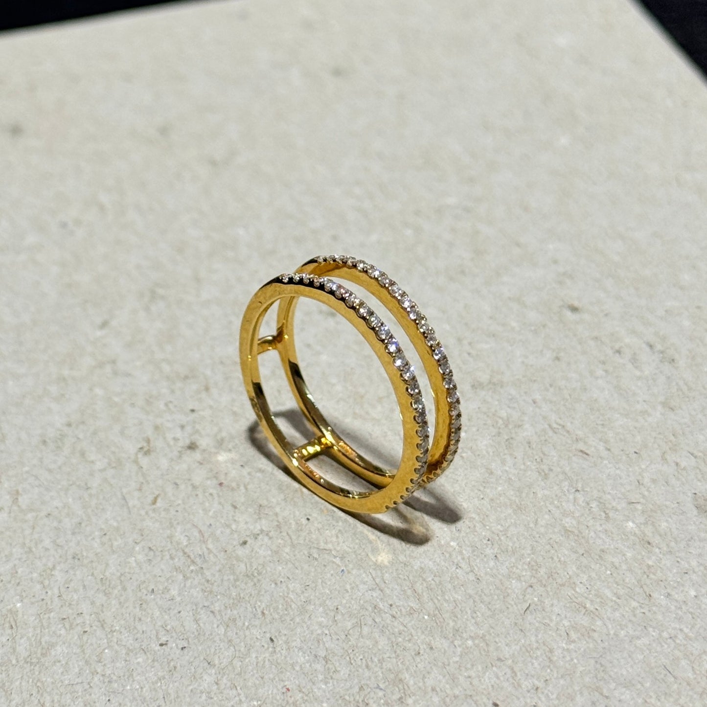 Bague empilable à double pavé 