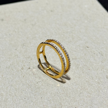 Dubbele Pave Stack Ring 