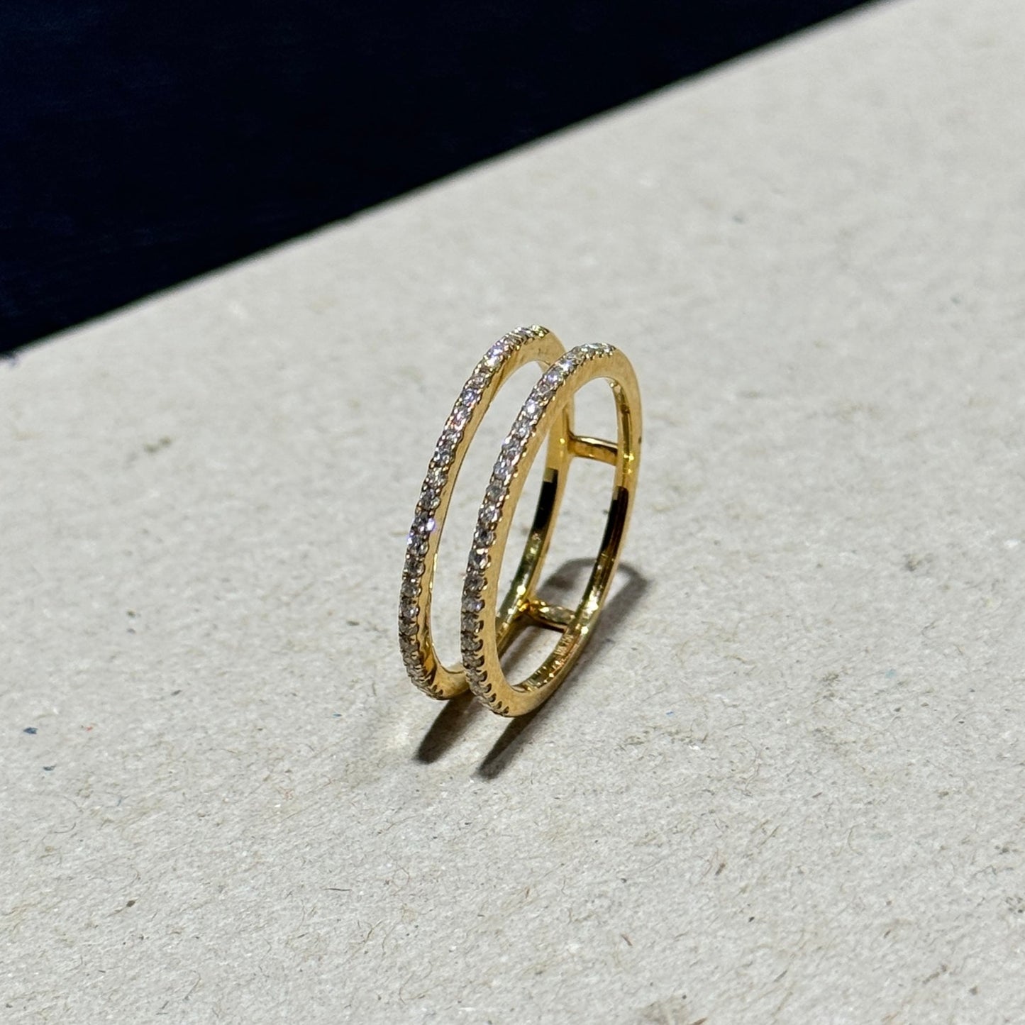 Bague empilable à double pavé 