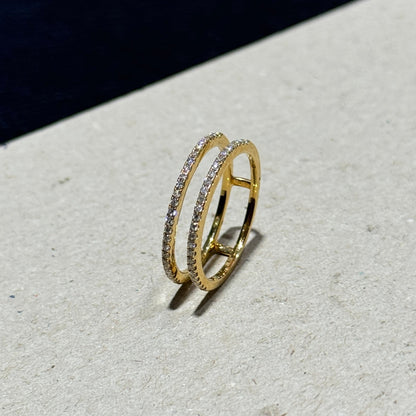 Dubbele Pave Stack Ring 