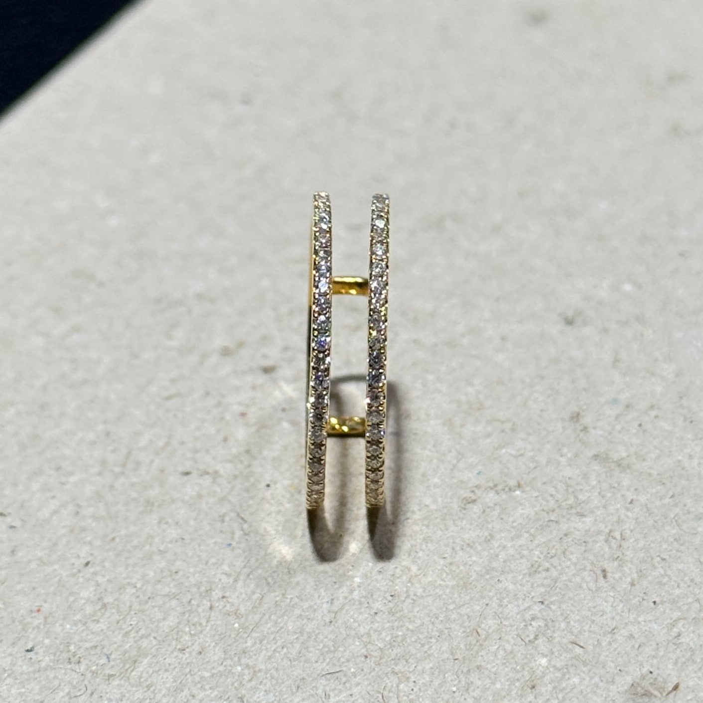 Bague empilable à double pavé 