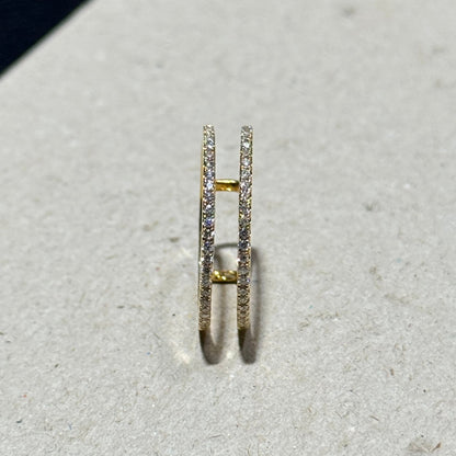 Dubbele Pave Stack Ring 