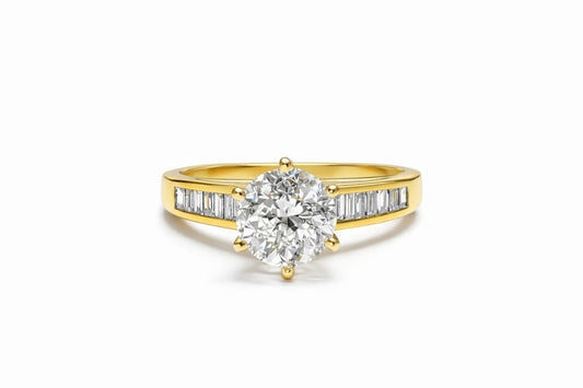 BAGUE SOLITAIRE TAILLE RONDE 1,00 CT 