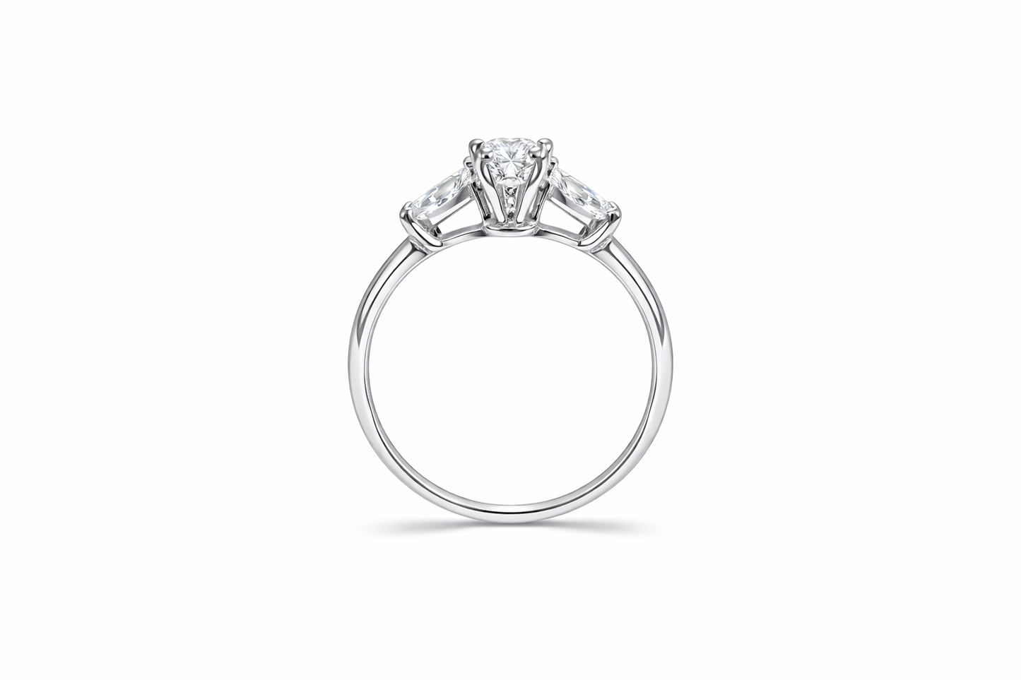 Round Cut Solitaire Ring With Sides Marquise Shape