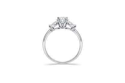 Round Cut Solitaire Ring With Sides Marquise Shape