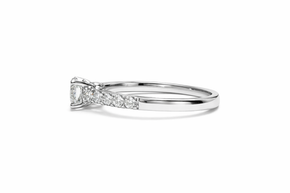 0.53 CT ROUND SOLITAIRE PAVÉ RING