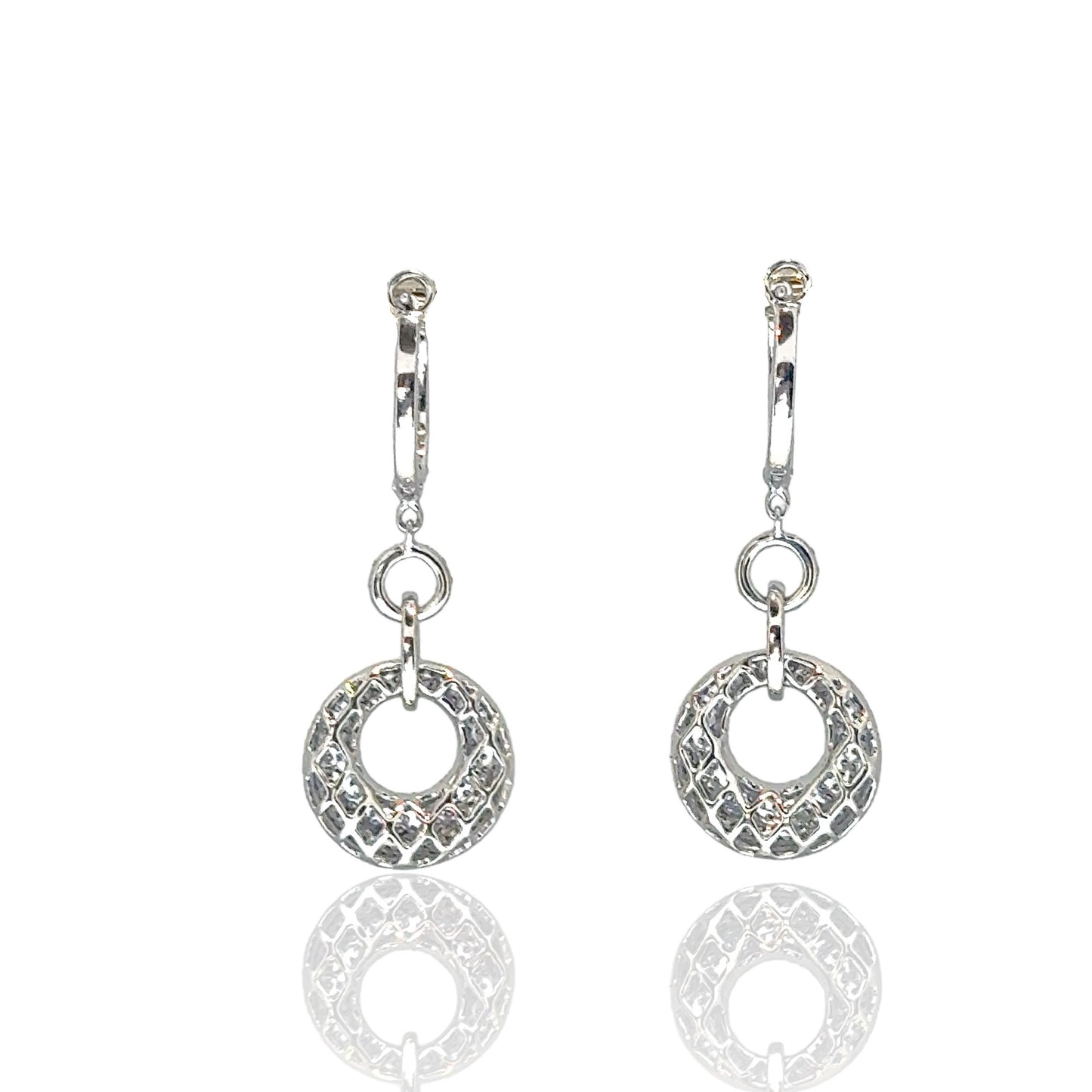 1,50 CT Dangle Circles Diamanten Oorbellen