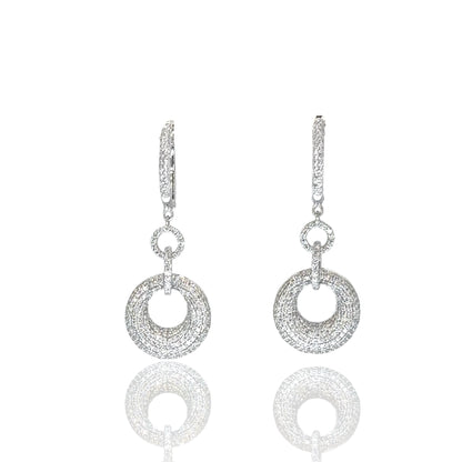 1,50 CT Dangle Circles Diamanten Oorbellen