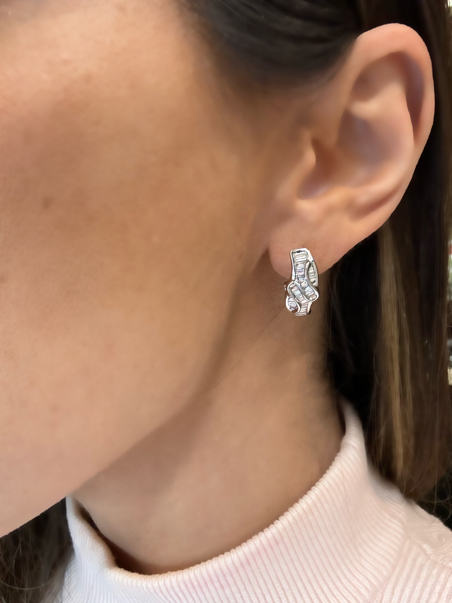 Baguette Diamant oorbellen