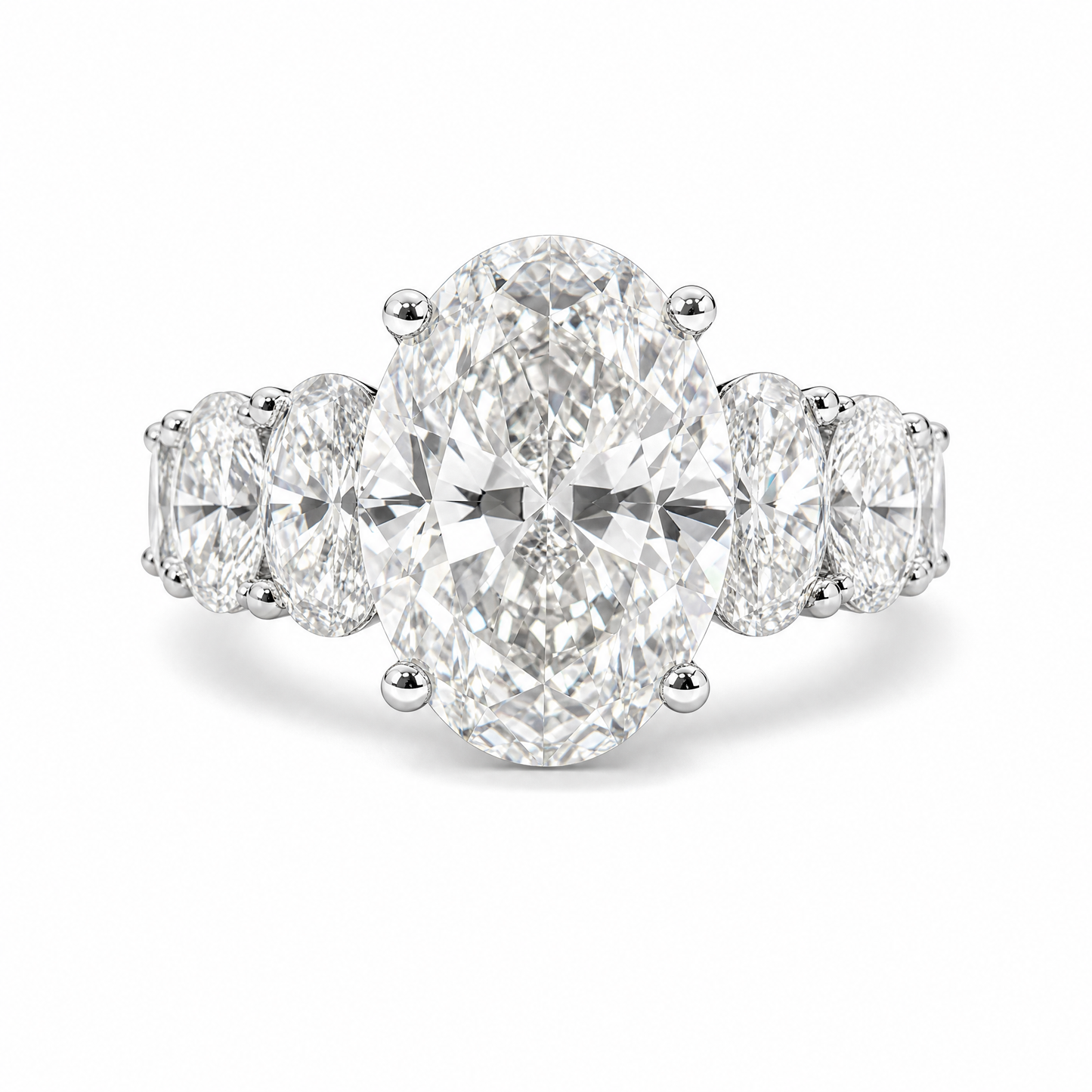 3.04 CT OVAL WITH SIDE DIAMONDS